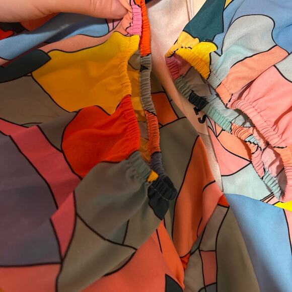 NWT Staud Milla mini-dress in Citrus Kaleidoscope - size 16 - Picture 6 of 6